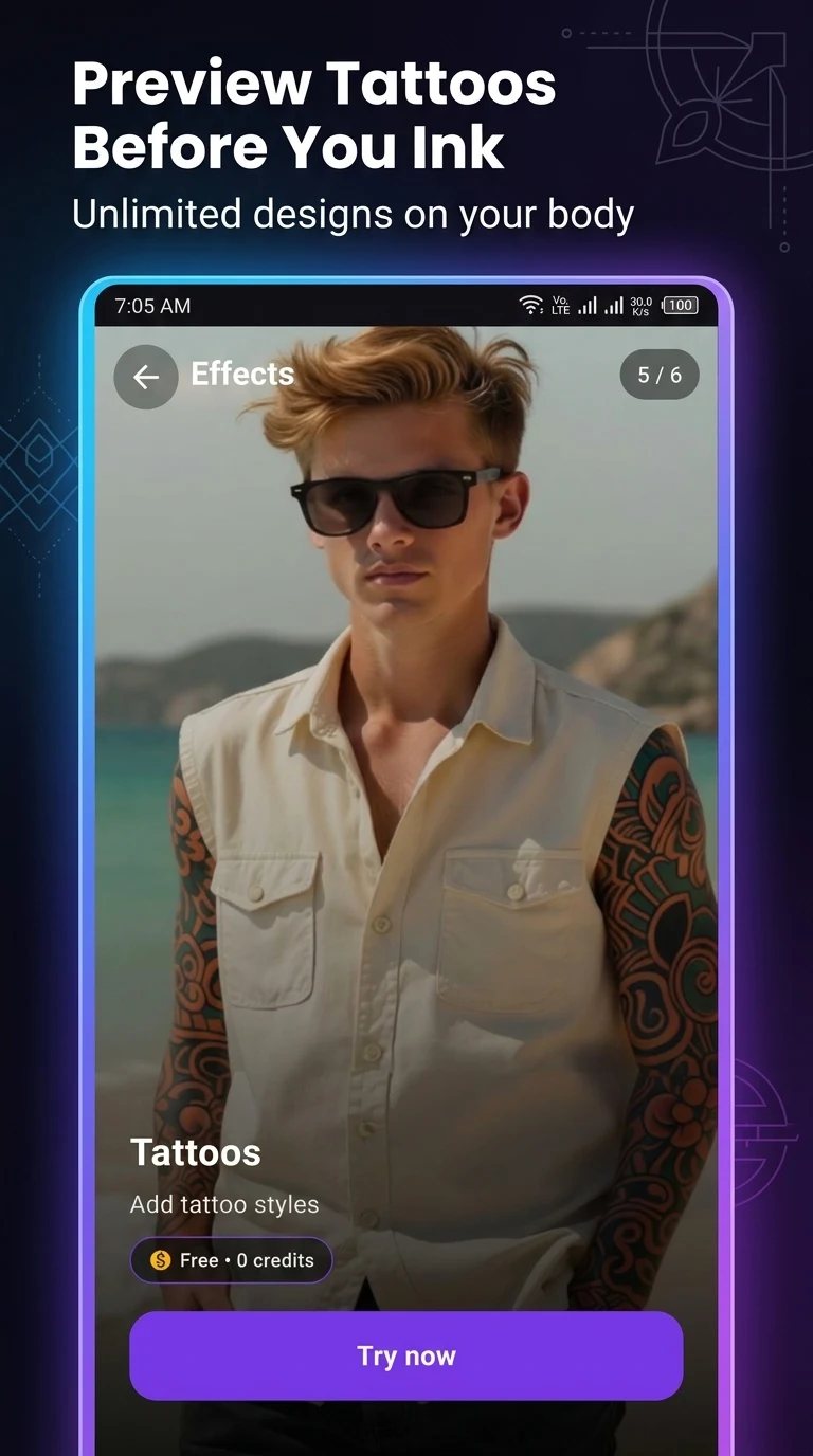 Andaaz AI video and motion effects screen.